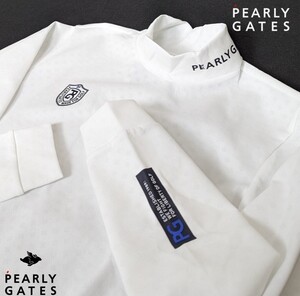 ★新品正規品秋冬 PEARLYGATES/パーリーゲイツ ダイヤ柄 ジャガードハイネック カットソー size6(LL) 