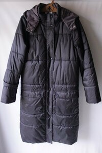 送料込！Petit Bateau / プチバトー　10才138センチ向け ロング中綿フード付きコート ダークグレー 美品　ハンガー付き