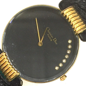 クリスチャンディオール バギラ ブラックムーン クォーツ ボーイズサイズ腕時計 純正レザーベルト Christian Dior
