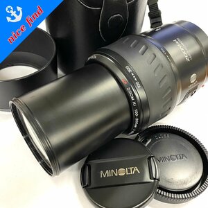 ◆ミノルタ MINOLTA◆AF ZOOM xi 100-300mm 1:4.5(32)-5.6 一眼カメラ用 カメラレンズ オートフォーカス フード/キャップ付き 動作未確認