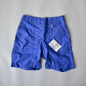 【未使用 ENGINIEERED GARMENTS Fatigue Shorts コットンツイル ロイヤルブルー 表記XS USA製】フレンチワーク＆ミリタリーモチーフ実寸W30