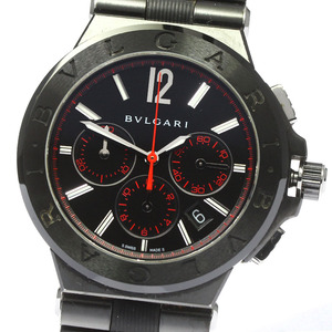 訳あり ブルガリ BVLGARI DG42SCCH ディアゴノ セラミック クロノグラフ 自動巻き メンズ 内箱・保証書付き_780952【ev10】