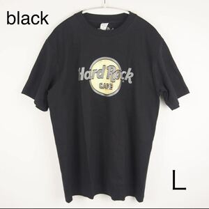 【新品・送料無料】HardRock Cafe プリント ロゴ Tシャツ 黒 ブラック Lサイズ ロゴTシャツ ハードロックカフェ