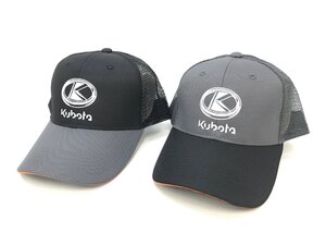 未使用品 KUBOTA クボタ 帽子 キャップ メッシュ グレー×ブラック 2点セット ④ Y05-10-A★