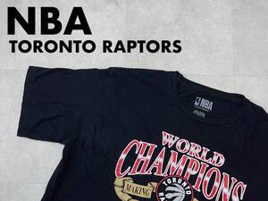 ☆送料無料☆ NBA USA直輸入 古着 半袖 TORONT RAPTORS トロント・ラプターズ NBA FINALS チャンピオン Tシャツ メンズ 2XL ブラック 中古