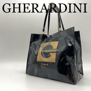 GHERARDINI ゲラルディーニ ミニトートバッグ エナメル ブラック