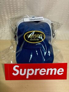 希少 新品 Supreme HYSTERIC GLAMOUR VANSON LEATHERS Mesh Back 6-panel Cap Blue シュプリーム ヒステリックグラマー 帽子 青 キャップ 