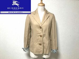 正規 バーバリー ブルーレーベル ジャケット チェック 38 BURBERRY BLUE LABEL ベージュ 1901-60