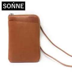 新品 SONNE バッグ シープスキン スマホショルダーバッグ キャメル