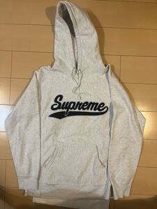 Supreme Chenille Script Hooded Sweatshirtプルオーバー シュプリーム　パーカー　スウェット　ジャスティンビーバー着用モデル　Lサイズ