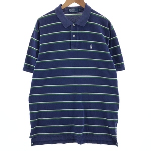 古着 ラルフローレン Ralph Lauren POLO by Ralph Lauren 半袖 ボーダー ポロシャツ メンズXL /eaa390092