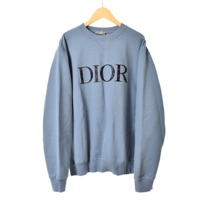 ディオールオム Dior HOMME 21AW ピータードイグ PETER DOIG コラボ ロゴ トレーナー スウェット プルオーバー M 青 143J687A0531 ■GY20