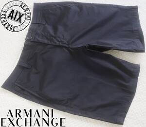 新品★アルマーニ★ネイビー チノ ハーフパンツ★快適な ストレッチ ショートパンツ★半パン 紺 W36 (XL)★AX ARMANI★324