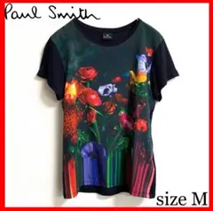 Paul Smith✨花柄　Tシャツ　濃紺　Mサイズ