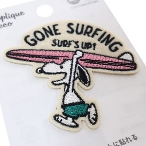 新品★ワッペン★SNOOPY★アップリケ★サーフィン SURFS UP★スヌーピー★送料180円可