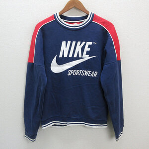 s■ナイキ/NIKE アーカイブ フリース クルー/トレーナー 941876【S】紺/MENS/131【中古】