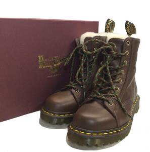 未使用 Dr.Martens ドクターマーチン ENGLAND製 BARTON CHOC BROWN 8ホール ブーツ ブラウン 内側ファー UK7