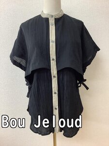 Bou Jeloud ブージュルード ケープ風パーツ付きチュニック 黒 サイズ38