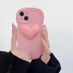 品薄★iPhone14 ケース　韓国　シリコン　ハート　シンプル　ピンク  海外