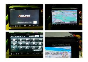 No.E03 ECLIPSEイクリプス　（富士通テン）　HDDナビ　AVN770HDmkⅡ　中古　フルセグTV内蔵　CD・DVD　FM/AM　USB　iPod AUX ２０１0年