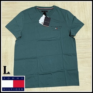 この夏の定番　スモールロゴTシャツ グリーン(ブルー) Lサイズ　完売品 TOMMY HILFIGER #ngTOMMY