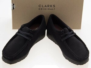 新品/CLARKS/クラークス/WALLABEE/ワラビー/BLACK SUEDE/ブラック スエード/女性用/26155522/24.0cm