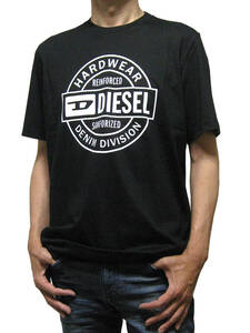 新品 直輸入 DIESEL サークルロゴプリント レギュラーフィット 半袖Ｔシャツ T-JUST-L21 ブラック Mサイズ A11519 0CATM