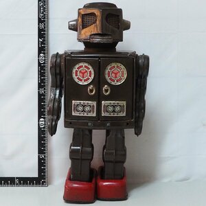 堀川玩具【宇宙魔人 グレー 動作不良 Space GIANT】当時物ブリキ電動歩行ロボットTIN TOY ROBOT■SH【中古】0865