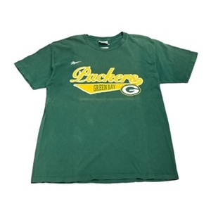 【L】USA 古着 USA製　PACKERS GREEN BAY NFL　Reebok Tシャツ 半袖 クルーネック　グリーン