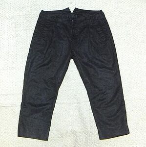 極上:JACKROSE Luv Maison(ジャックローズ).2タック クロップド パンツ 44(黒/レオパード柄/ガゼットクロッチ/W80股下52/SGZ tornado mart)