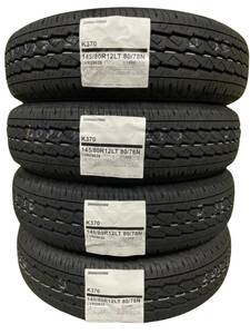 【2024年製 】ブリヂストン K370 145/80R12 新品4本セット 送料無料LT 軽バス 夏タイヤ 6PR 