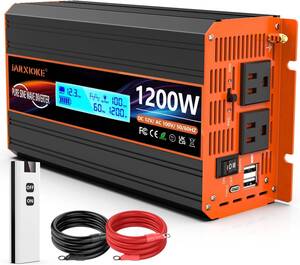 インバーター 正弦波 12v 100v 1200w 最大2400W DC12V（直流) をAC100V (交流) に変換 50/60Hz 切替可能