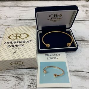 【未使用保管品】Ambassador Roberta バングル ITALY アンバサダーブレス Mサイズ アクセサリー ゴールド アンバサダーロベルタ