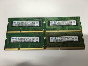 A15871)SAMSUNG 1GB 1Rx8 PC3-8500S 中古動作品4枚＝4GB