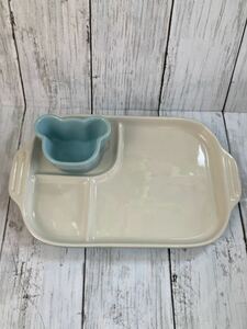 Le Creuset ル・クルーゼ ルクルーゼ ベビー食器 マルチプレート&ラムカン 離乳食 赤ちゃん ブルー 未使用