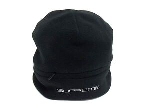 1円 ■美品■ Supreme シュプリーム ポリエステル100% ニット帽 ニットキャップ 表記サイズM-L 帽子 メンズ レディース ブラック系 FF5570