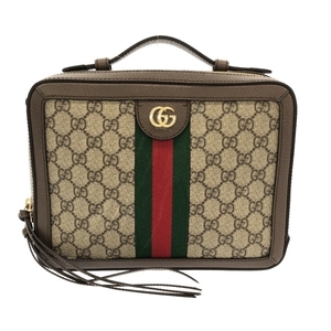 グッチ GUCCI ショルダーバッグ 550622 GGプラス・GGスプリーム/オフィディア レザー×PVC(塩化ビニール) グレー×ダークブラウン×マルチ