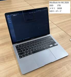 ＜美品＞MacBook Air M1 2020 1TB 16GB 充電器・ケーブル未使用　(おまけ付：保護ケース、プライバシーフィルム)