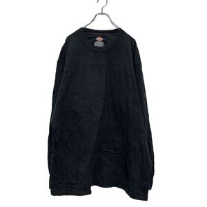 Dickies 長袖 ロゴTシャツ 3XL ブラック ディッキーズ ビッグサイズ 無地 ロンT ロングTシャツ 袖ロゴ 厚手 古着卸 アメリカ仕入 a604-6028