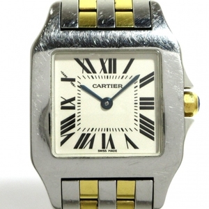 Cartier(カルティエ) 腕時計 サントスドゥモワゼルLM W25067Z6 メンズ SS×K18YG/2ロウ アイボリー