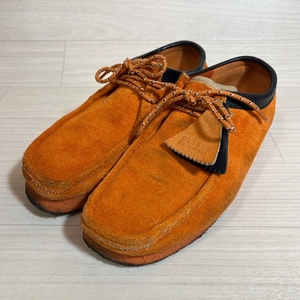 Clarks ORIGINALS/クラークス オリジナルス/Wallabee/ワラビー/モカシンシューズ/スウェード/希少カラー/オレンジ/クレープソール/25.5cm