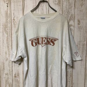 Y2303064 GUESS ゲス ロゴプリント 半袖 クルーネック Tシャツ メンズ 大きいサイズ コットン100% ダメージ カッコいい 古着の醍醐味