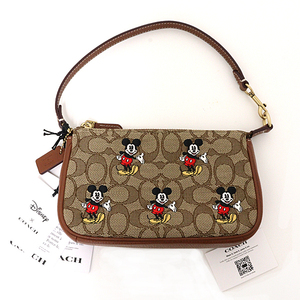 ディズニー×コーチ DISNEY×COACH ノリータ 19 シグネチャー ジャカード ミッキーマウス プリント ポーチ アウトレット CN507 未使用品