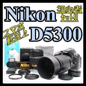 【ショット数約8,650回＆Wifi搭載】Nikon ニコン D5300 デジタル一眼レフカメラ ダブルレンズ