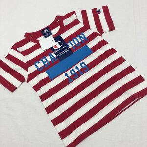 新品10747 CHAMPIONチャンピオン 赤ボーダー半袖Tシャツ