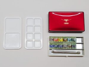 【展示処分品・新品・未使用品】　ホルベイン　アーチストパンカラー　固形水彩絵の具　12色セット　パームボックス