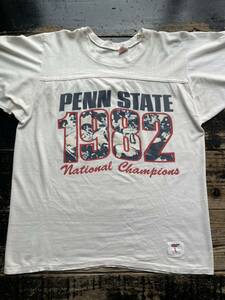 80s 1980s 80年代 penn state ペンシルバニア大学 フットボール Tシャツ ヴィンテージ 古着 7分袖 USA製 アメカジ アメフト Lサイズ