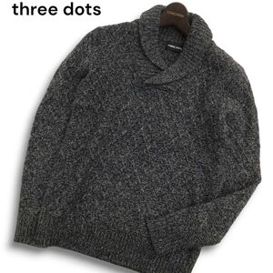 three dots スリードッツ 秋冬 ウール混★ ショールカラー ニット セーターSz.S　メンズ　C4T08327_9#K