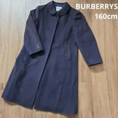 【BURBERRY】コート 毛100% カシミヤ入り ネイビー