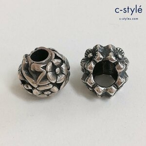 O843a [セット] TROLLBEADS トロールビーズ 花 フラワー シルバー LAA 925S | ジュエリー N